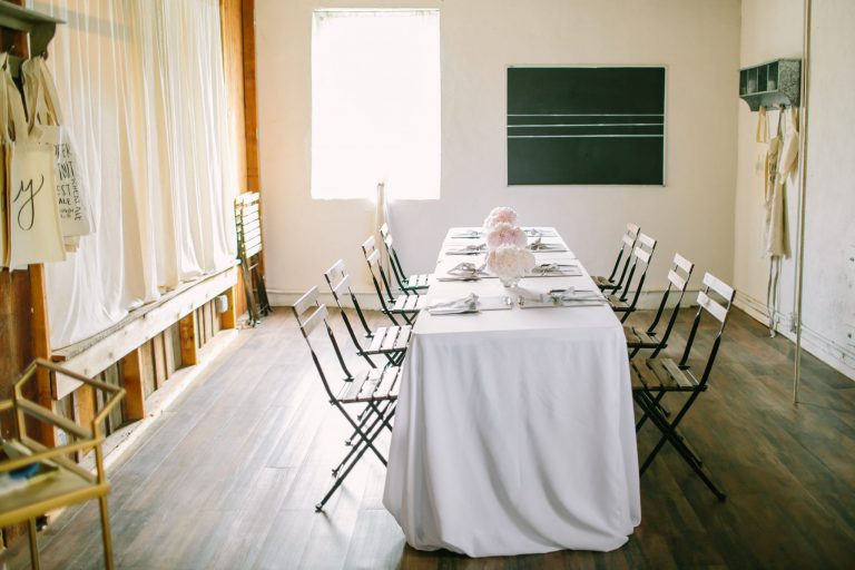 Formal table set for an event.