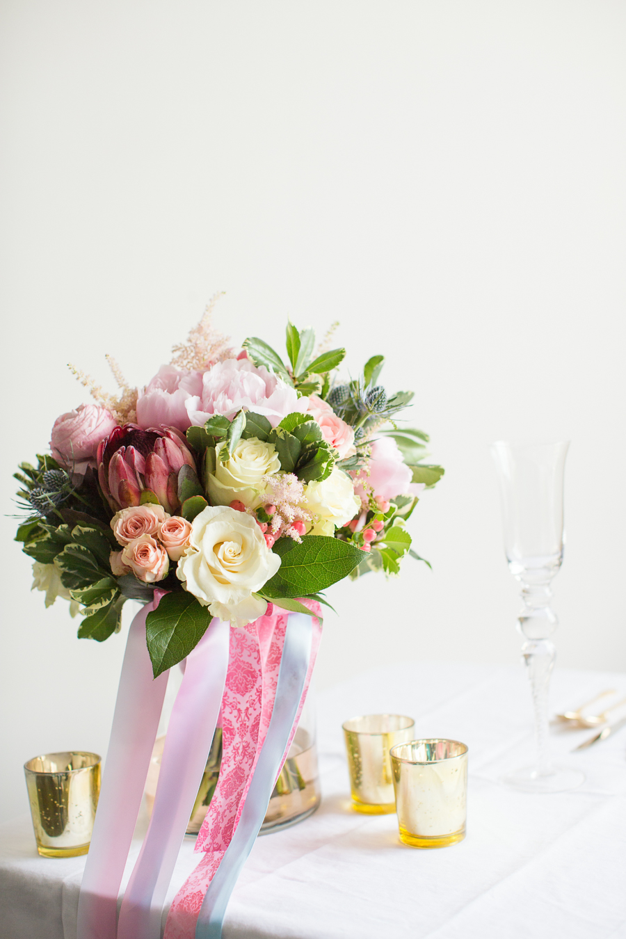 Houston Tuesday Together (Rising Tide Society) Pink and Blue Pantone Colors,Wedding Bouquet