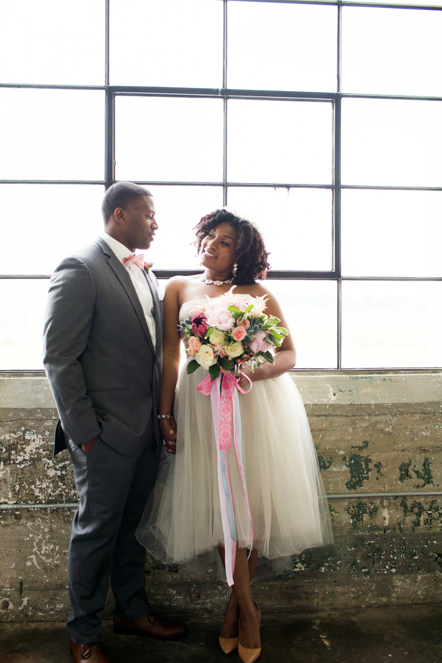 Houston Tuesdays Together (Rising Tide Society) Pantone Colors Styled Shoot, African American Bride & Groom, Colorful Bouquet