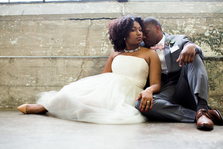 Houston Tuesdays Together (Rising Tide Society) Pantone Colors Styled Shoot, African American Bride & Groom, Industrial Wedding