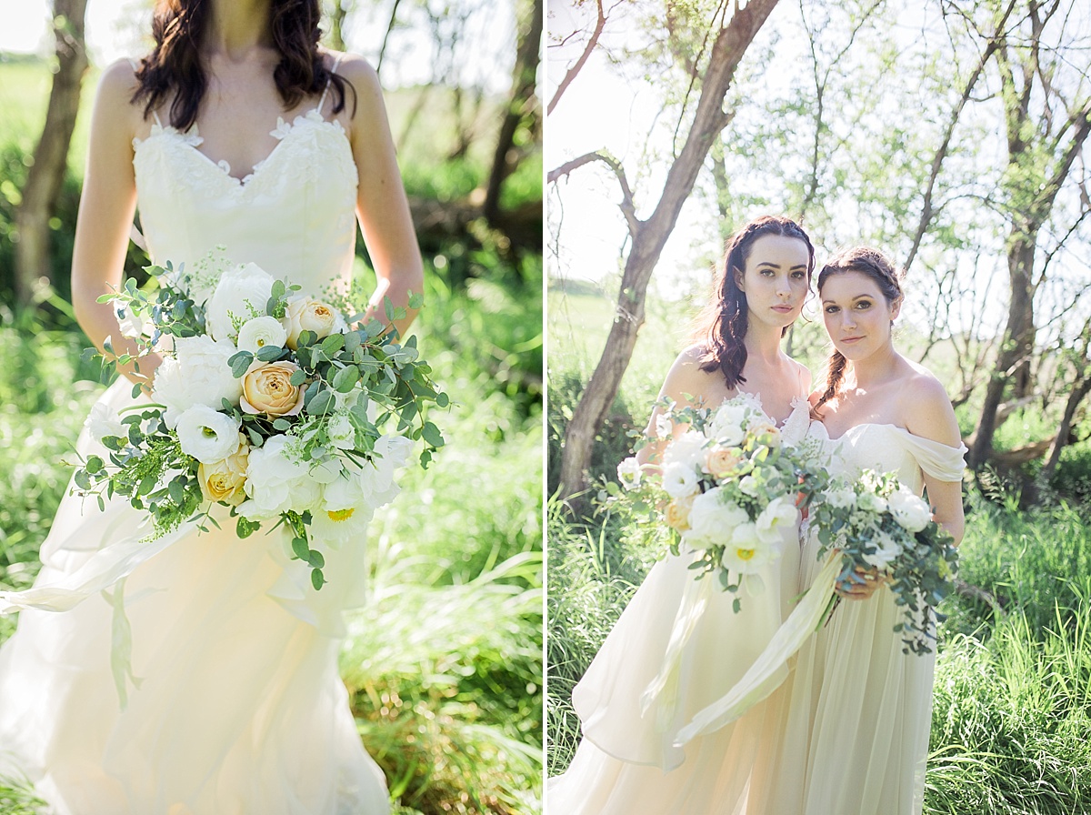 yellow and white bouquet for bride