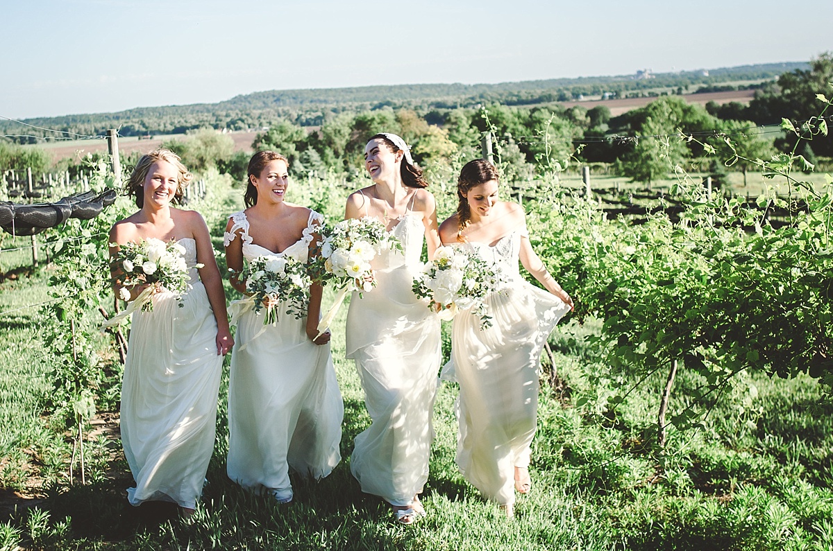 Bridemaids at a vineyard in Omaha, Nebraska