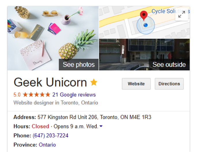Internet search result for Geek Unicorn.