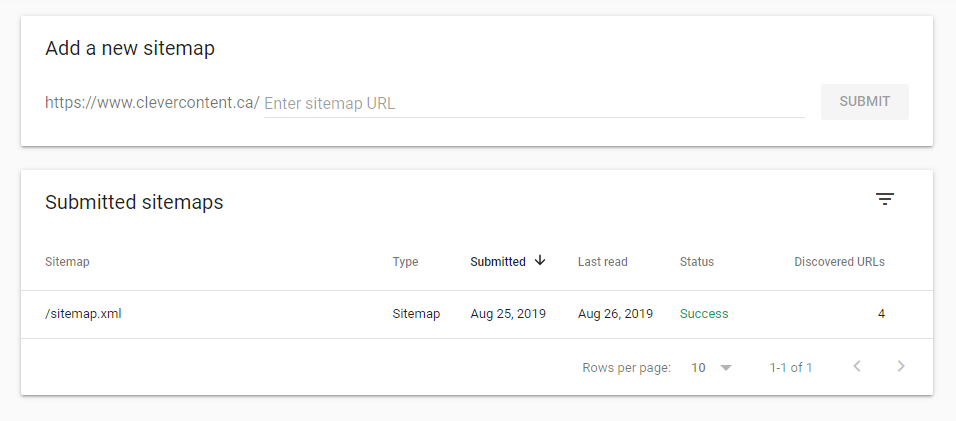 Google Search Console Sitemap