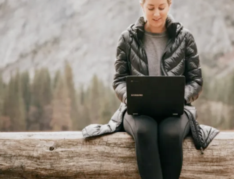 woman on a laptop learning how to diversify her career