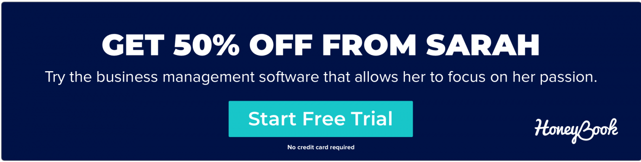 Get started with HoneyBook - get 50% off from Sarah