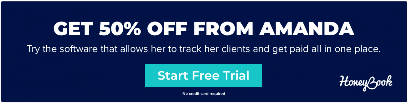 Get 50% off HoneyBook Using Amanda Lankford's Code
