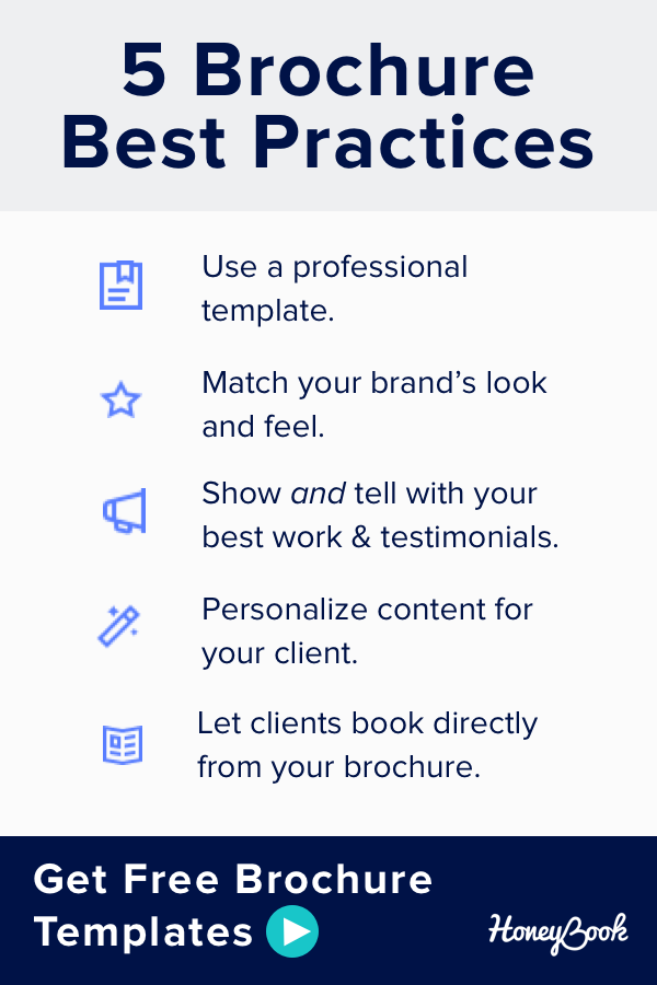 brochure best practices by HoneyBook