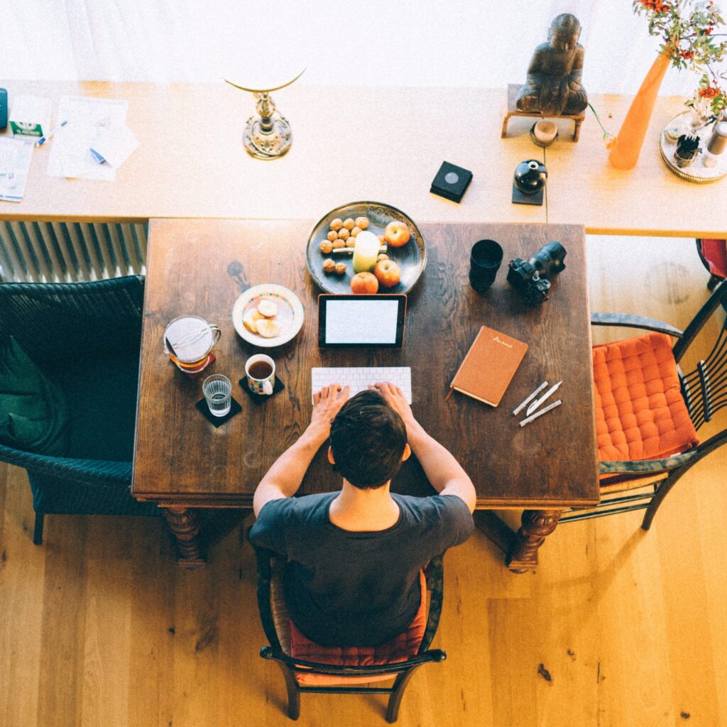 small business owner working on website seo on his laptop