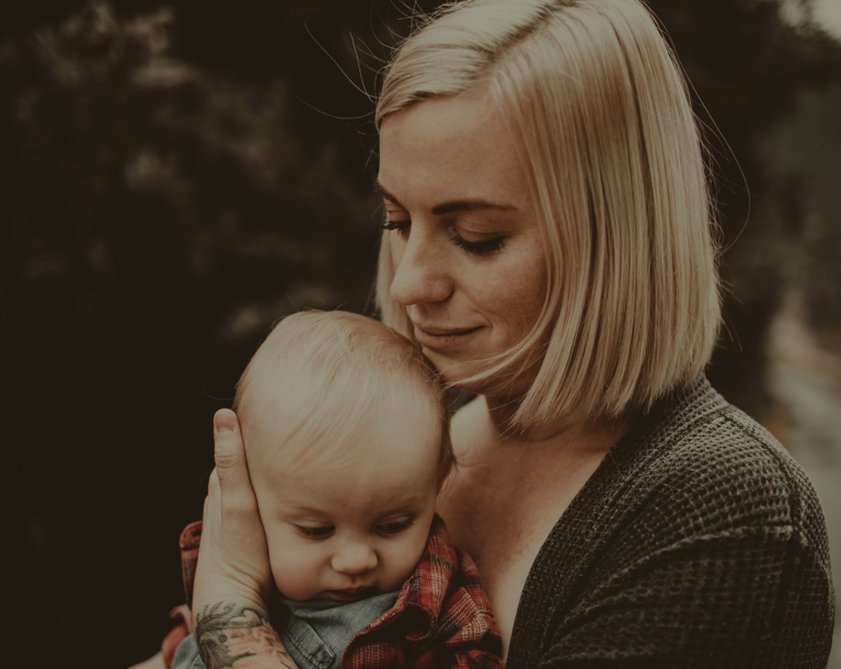 mother holding her baby