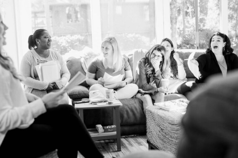 Group of people laughing together