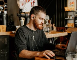 Man using the best payment processor for small business