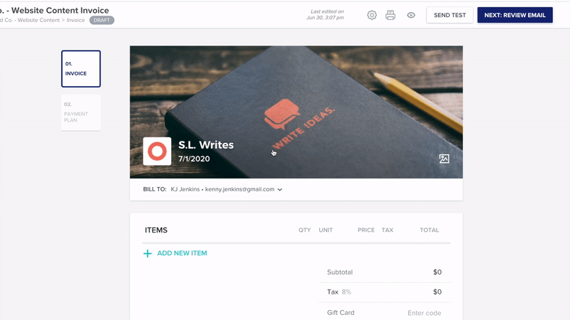 how to create an invoice online