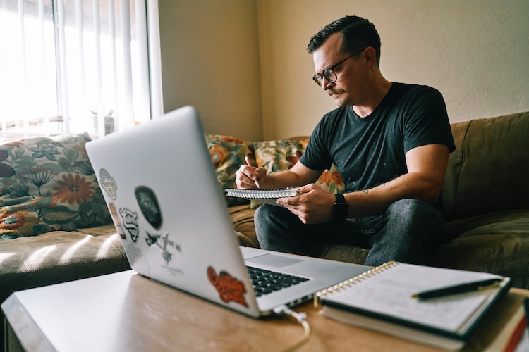 man working with small business tools
