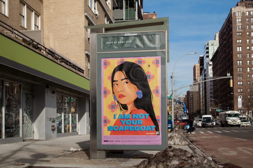 Poster of Asian American woman that reads