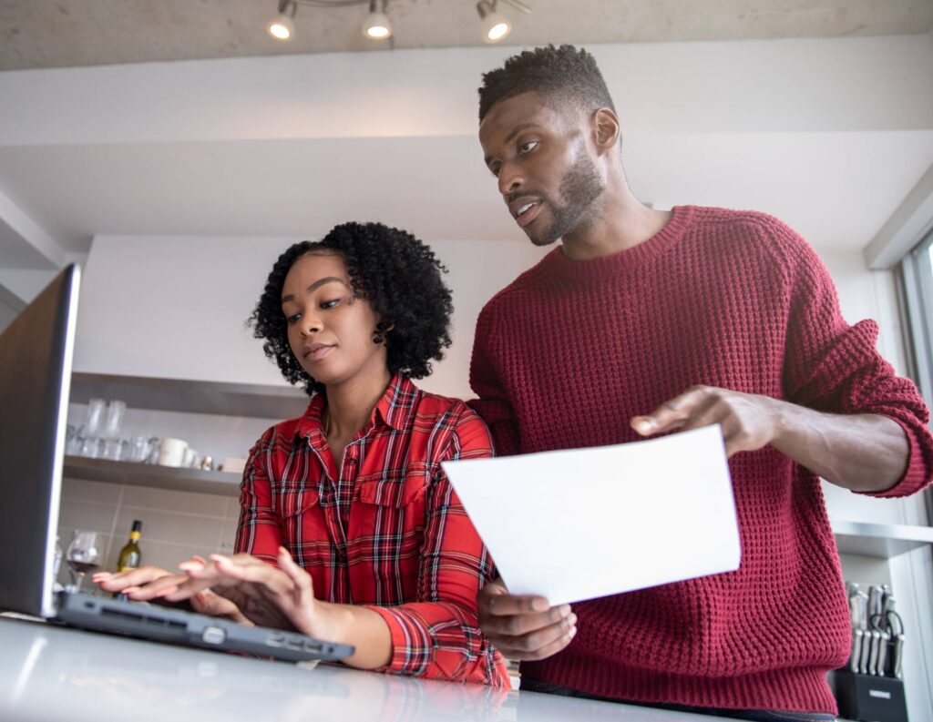 Two clients working through a client onboarding checklist