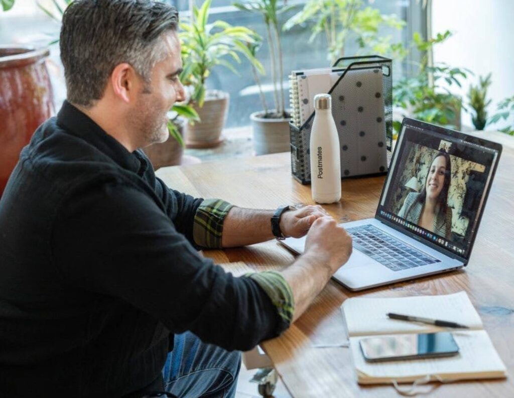 Man viewing a digital product online course