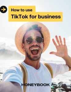 Man in sunshine wearing a hat and sunglasses waves on the cover of Tik Tok for business guide.