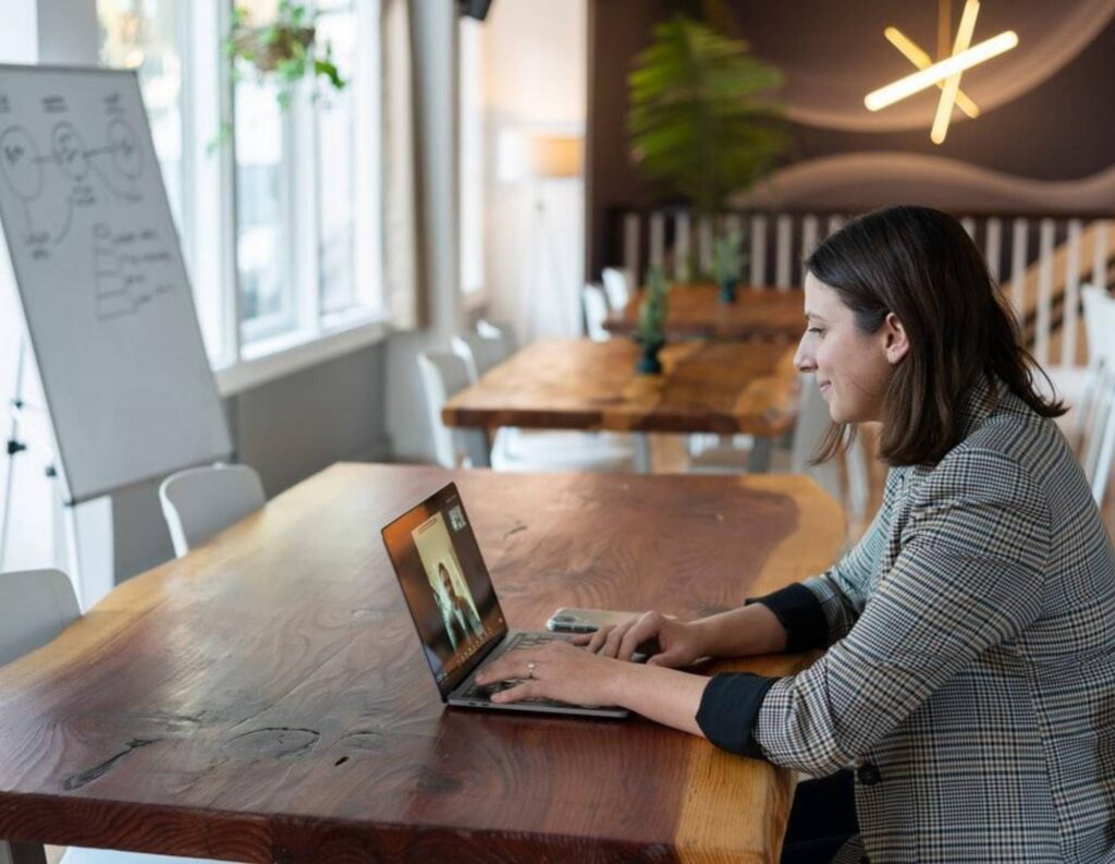 Woman evaluating qualified leads for her business