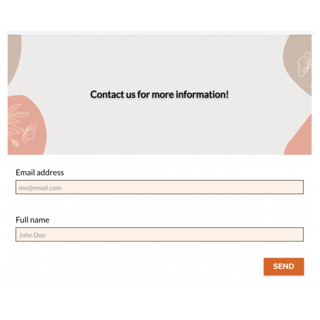 Example of a general contact form