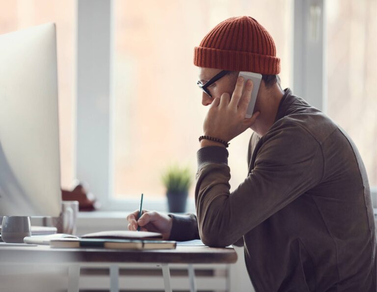 Man conducting a client discovery call