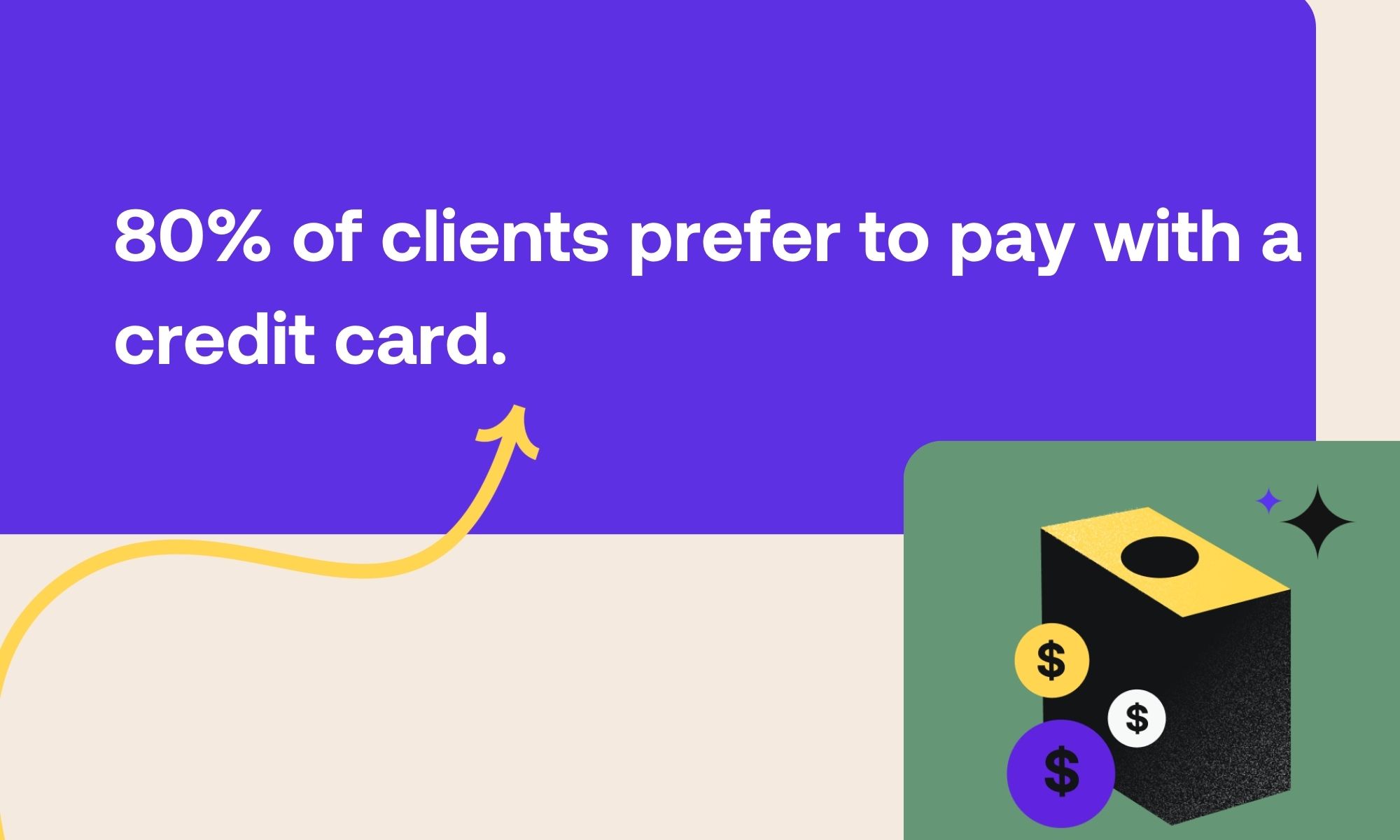 80 percent of clients prefer to pay with a debit card.