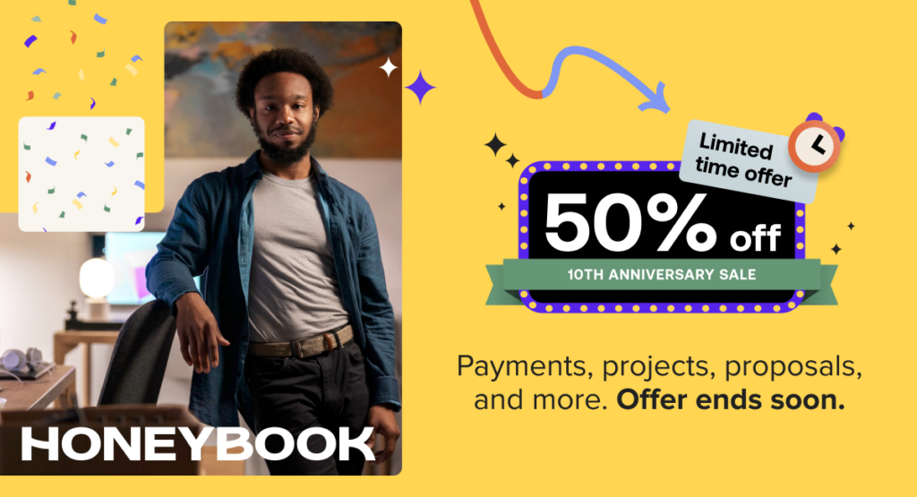 50% off. Payments, projects, proposals, and more. Offer ends soon