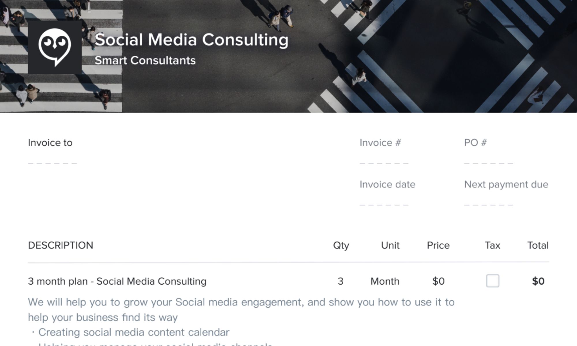 Consulting invoice