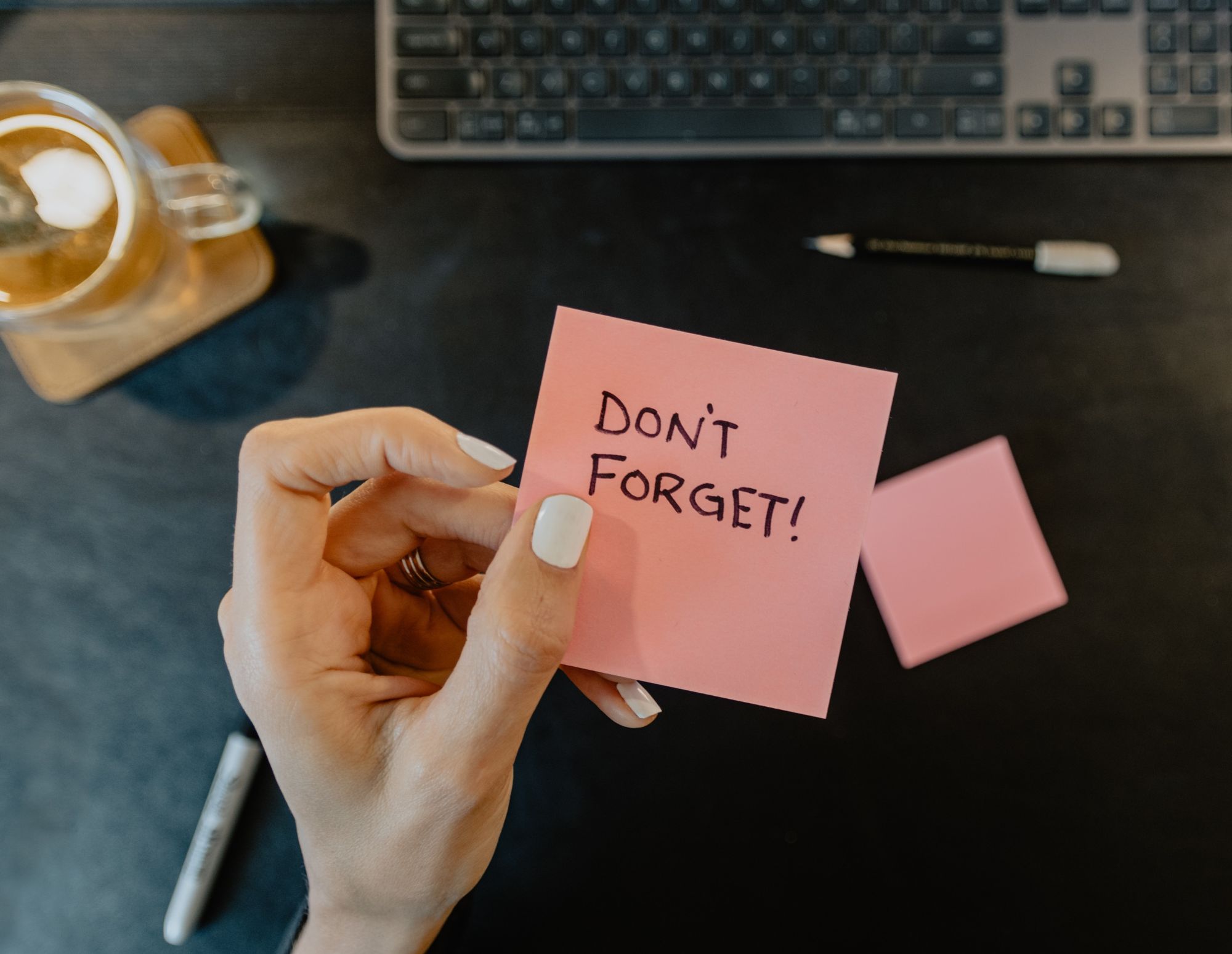 Don't forget on a post it note. Send your clients friendly reminder emails.