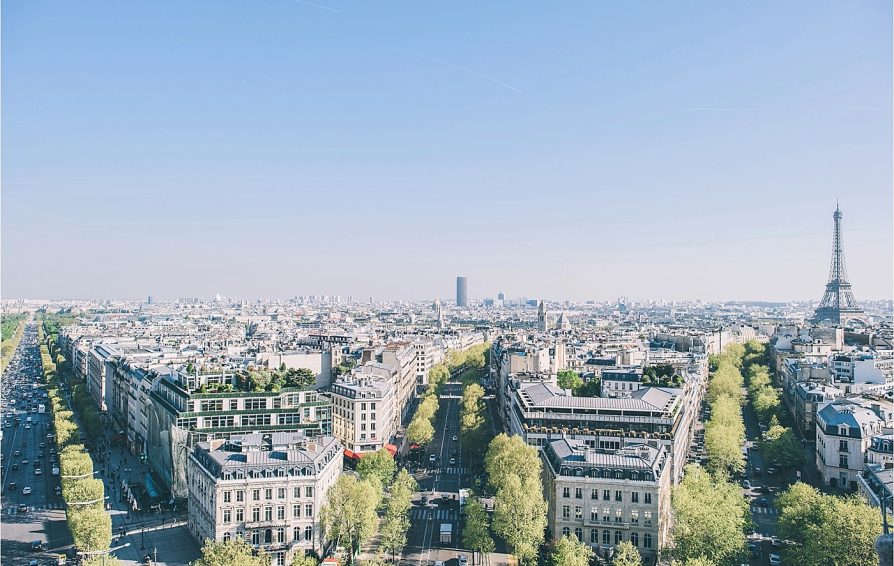A view over Paris on a sunny day
