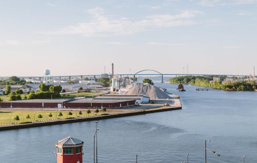 Greenbay, Wisconsin over the water
