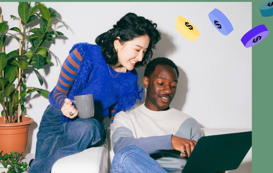 Woman and man assessing invoicing software