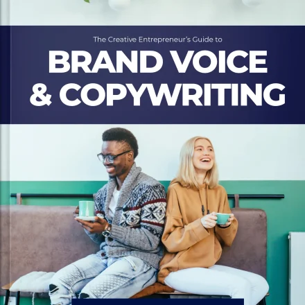 Brand Voice & Copywriting monthly business guide cover photo