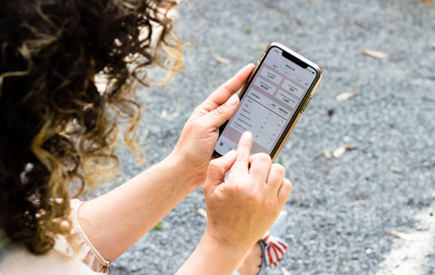 Individual using a cell phone