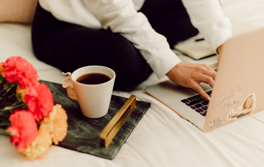 Business person creating email automation to set client expectations