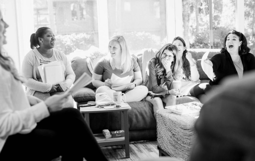 Group of people laughing together