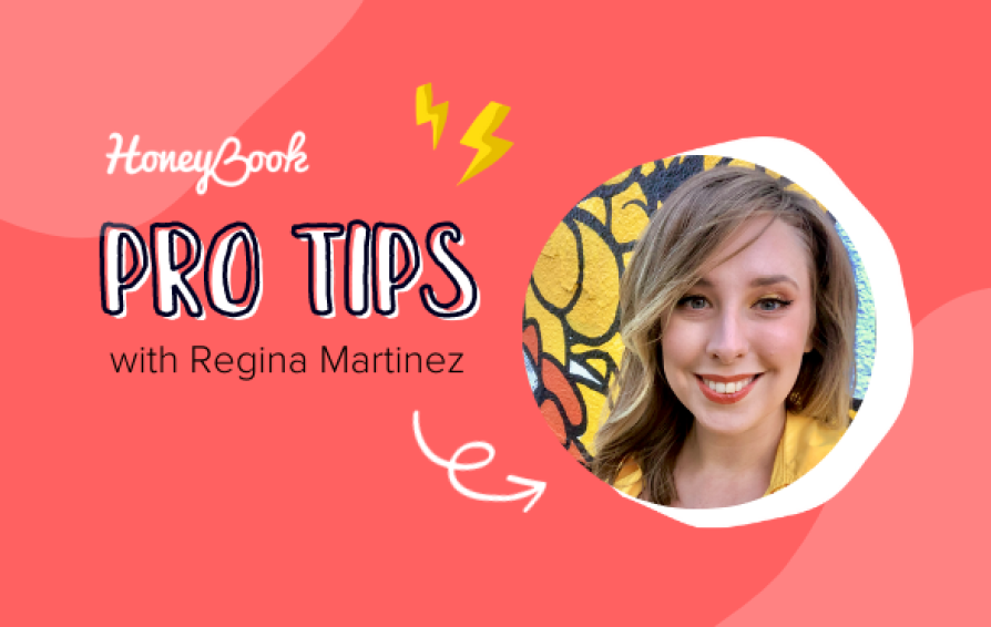 A colorful graphic with doodles features a headshot of Regina Martinez