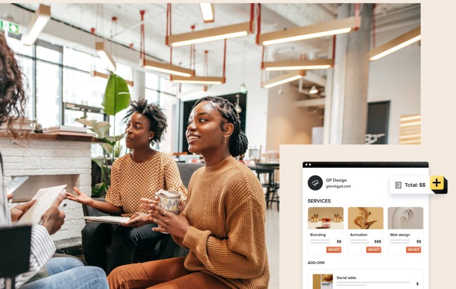 Women talking about invoicing software