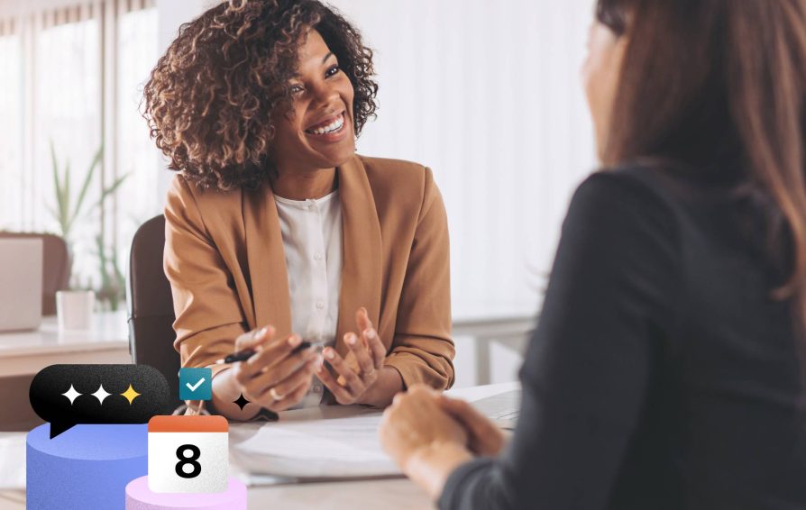Woman using a client portal to communicate