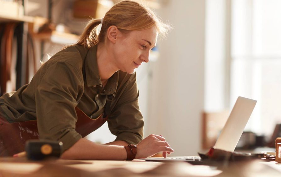 Confident business owner in control of her business