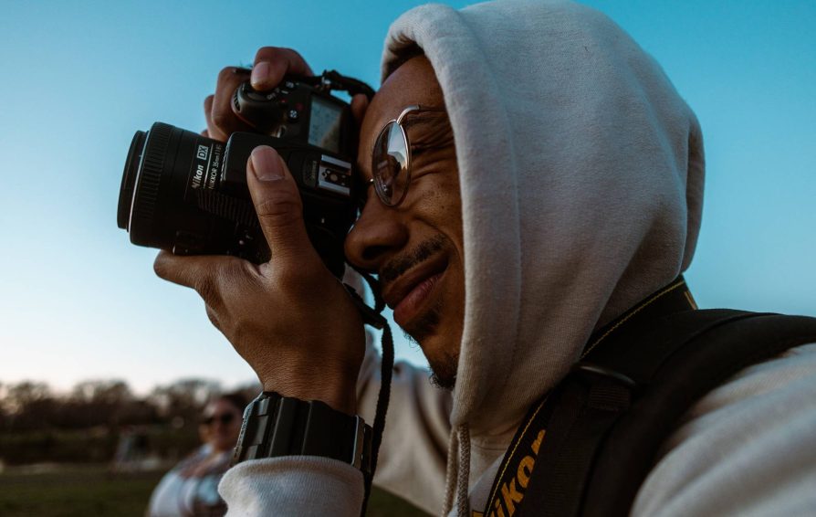 Photographer behind the camera