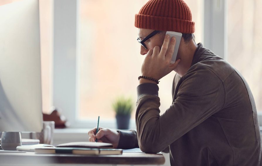 Man conducting a client discovery call