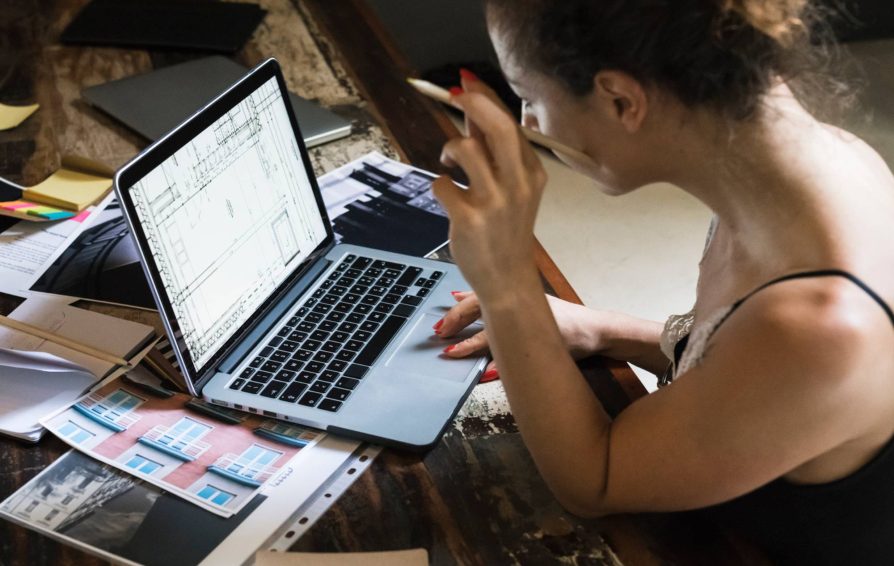 Graphic designer working