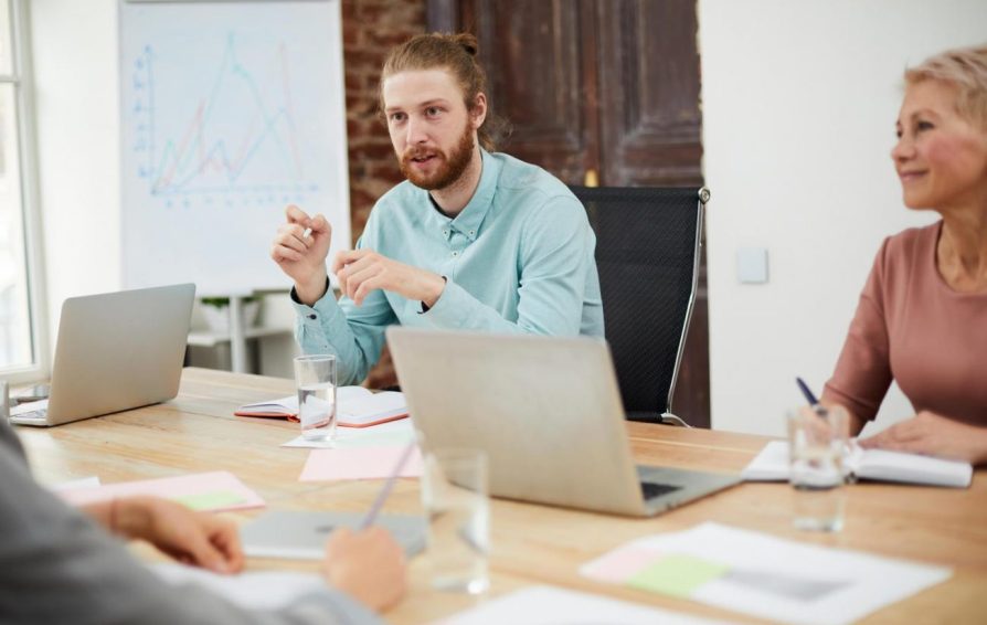 an IT consultant in a meeting