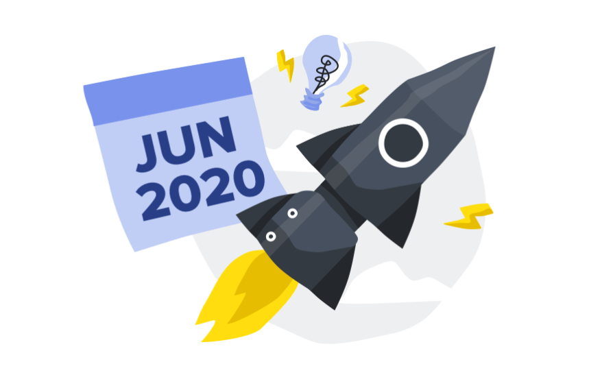 rocket ship with the Jun Calendar