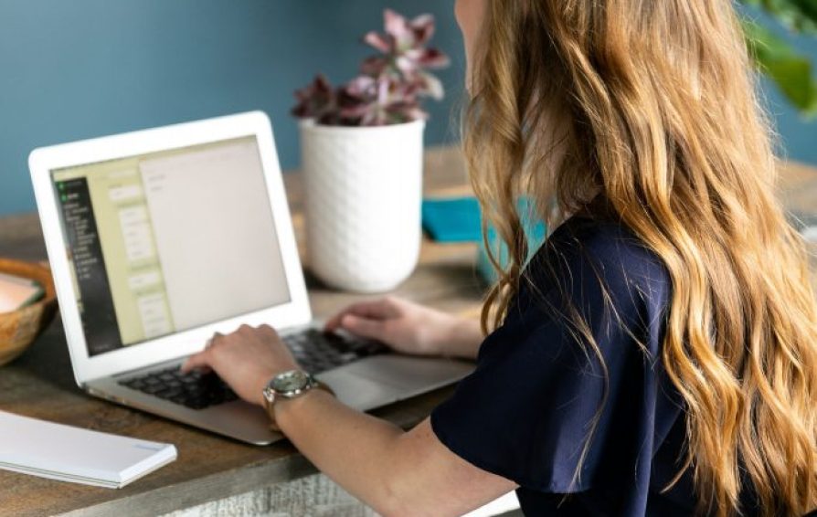 Woman using laptop