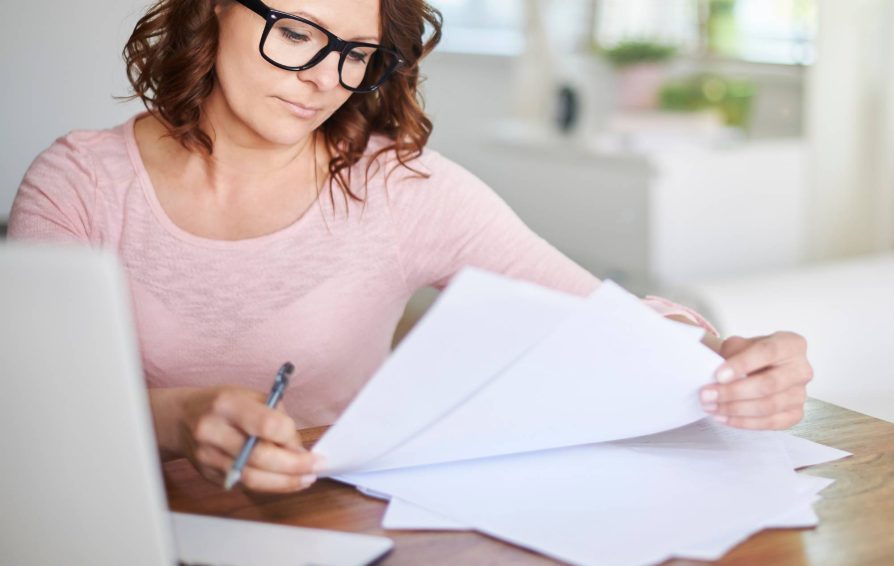 Woman working on a profit and loss statement