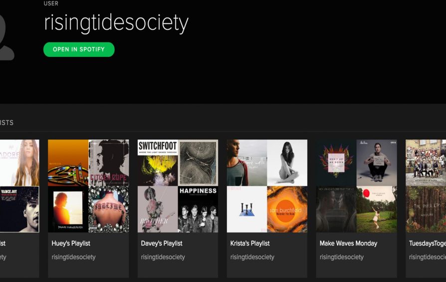 Rising Tide Society Spotify Playlists | via the Rising Tide Society