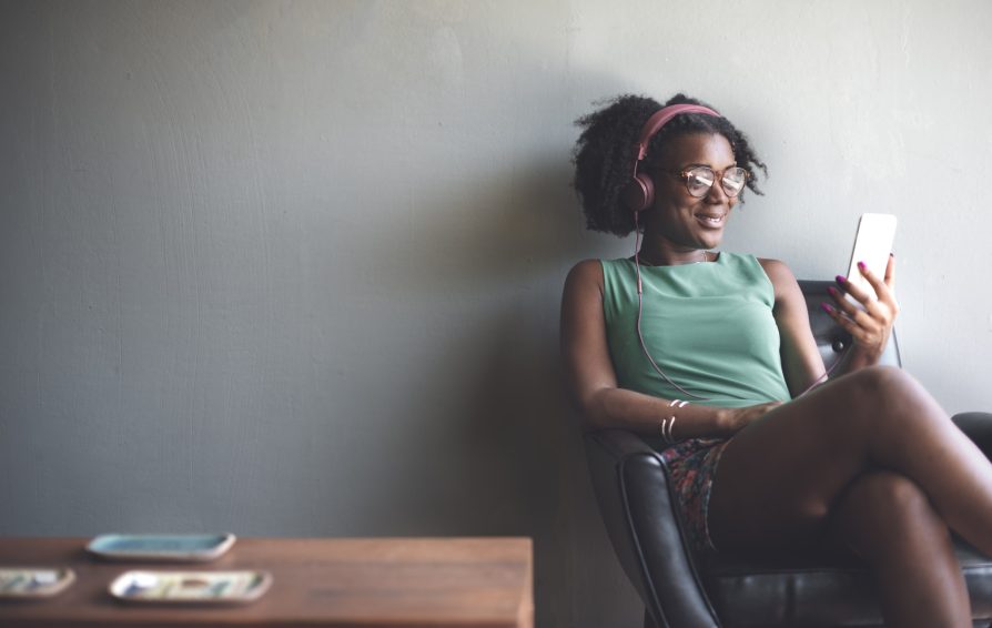 person looking at their phone, using pinterest