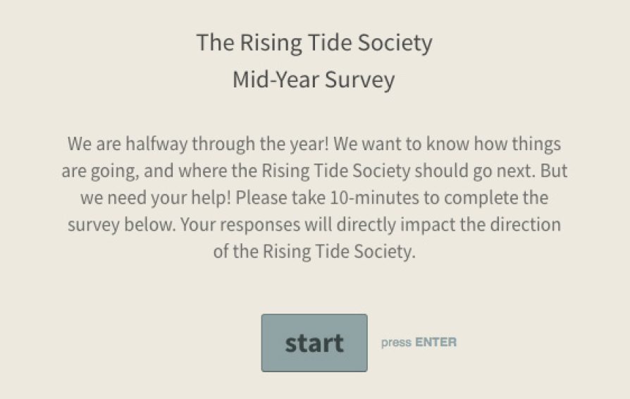 Mid Year 2016 Survey | via the Rising Tide Society